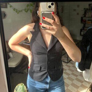 Backless Lace Up Vest